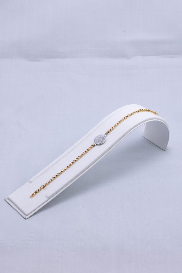 Two-tone florin bracelet