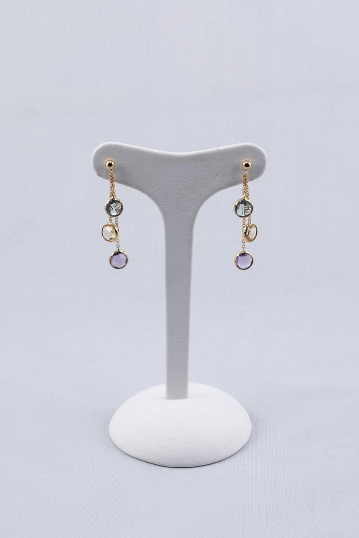 Multicolored stone earrings