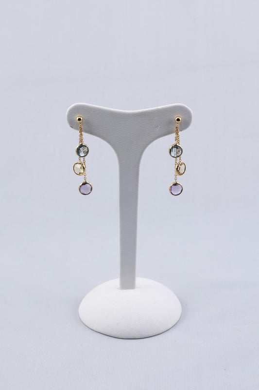 Multicolored stone earrings