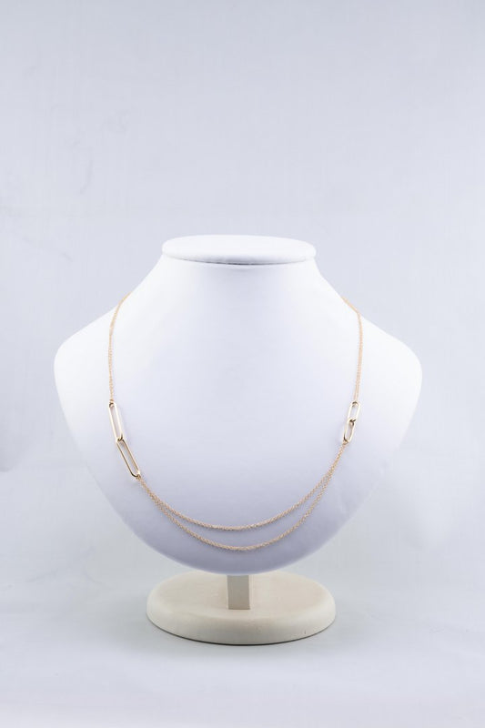 Double links double strand necklace